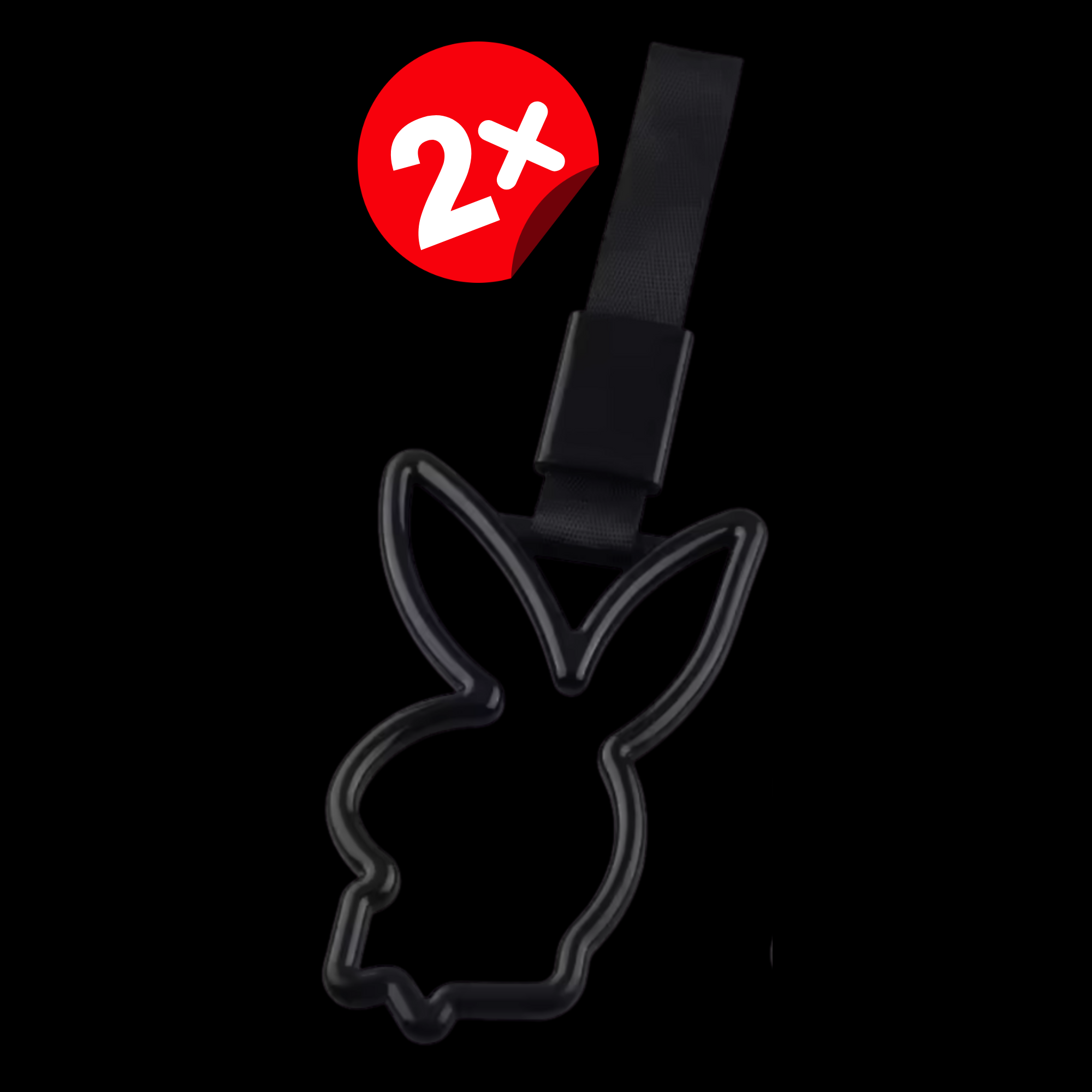 2 PCS Black Bunny Rabbit Tsurikawa V1