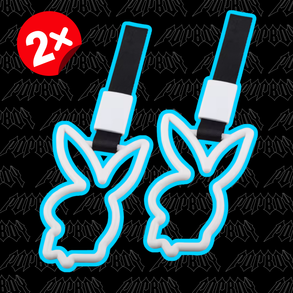 2 PCS White Bunny Rabbit Tsurikawa V1