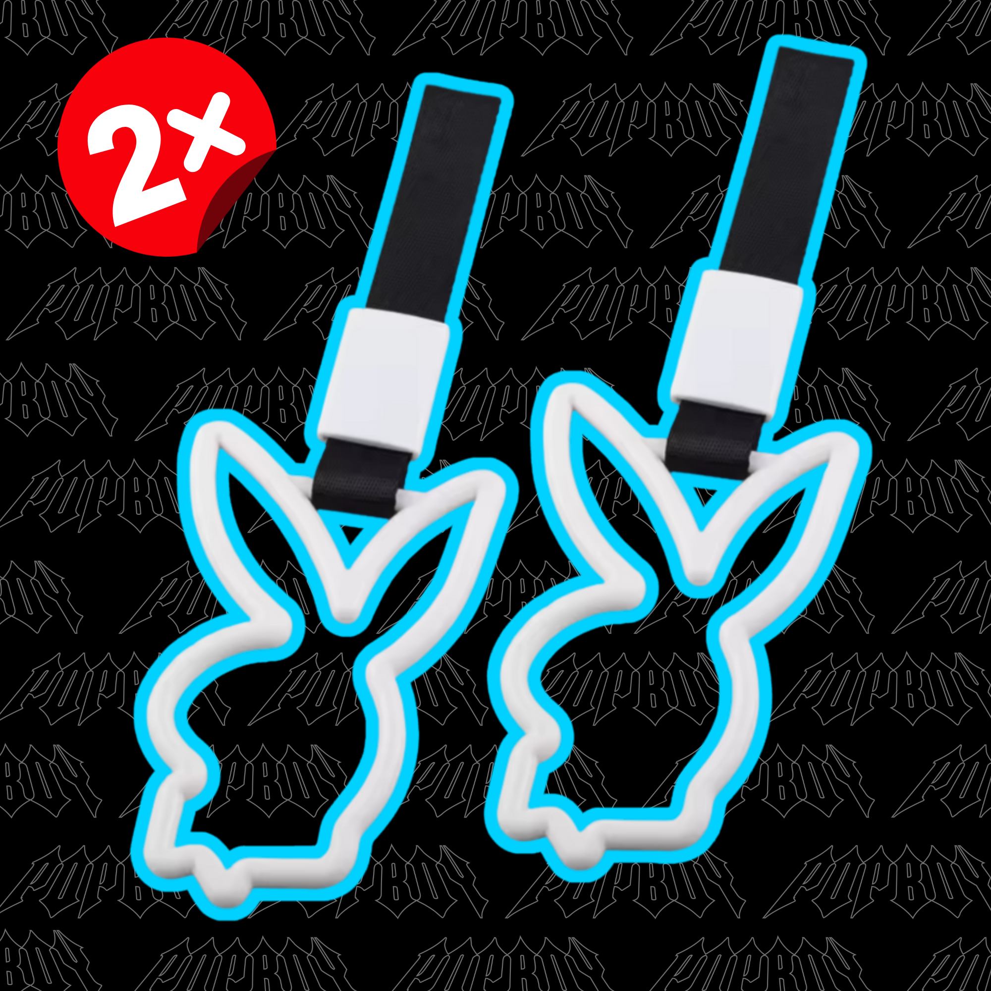 2 PCS White Bunny Rabbit Tsurikawa V1