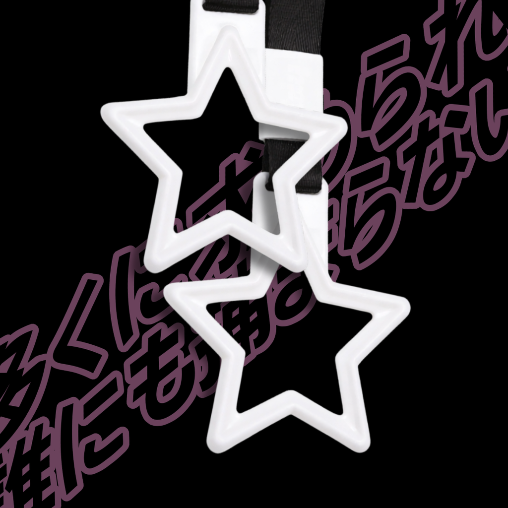 2 PCS White Star Tsurikawa W/ Glows In the Dark