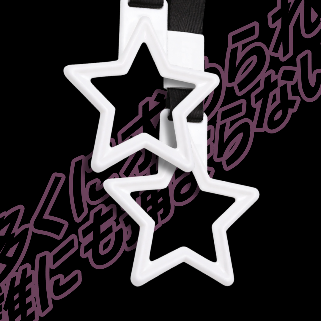 2 PCS White Star Tsurikawa W/ Glows In the Dark