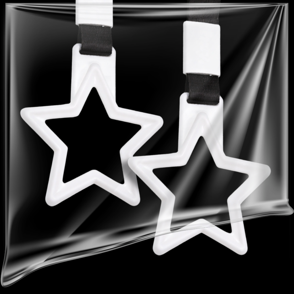 2 PCS White Star Tsurikawa W/ Glows In the Dark