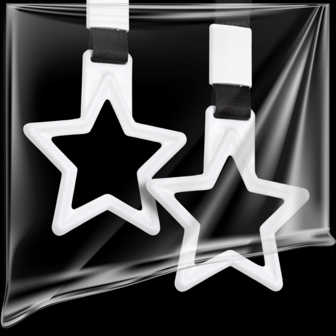 2 PCS White Star Tsurikawa W/ Glows In the Dark