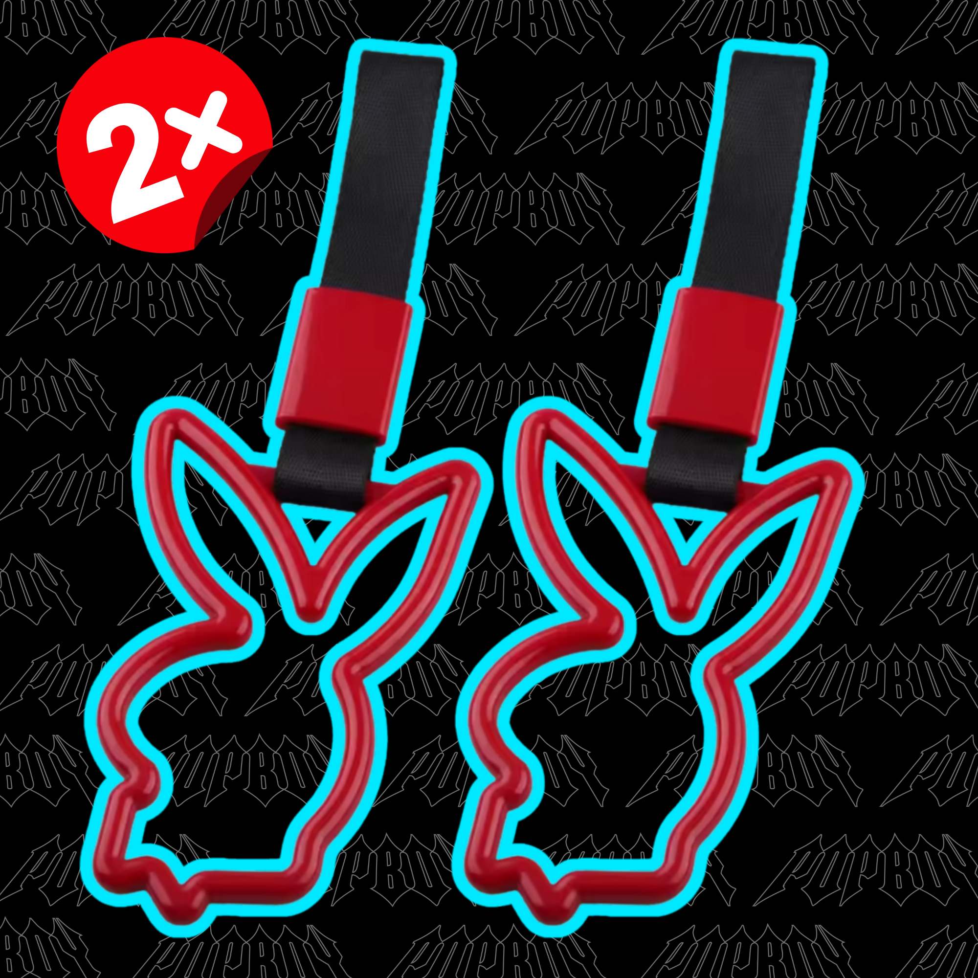 2 PCS Red Bunny Rabbit Tsurikawa V1