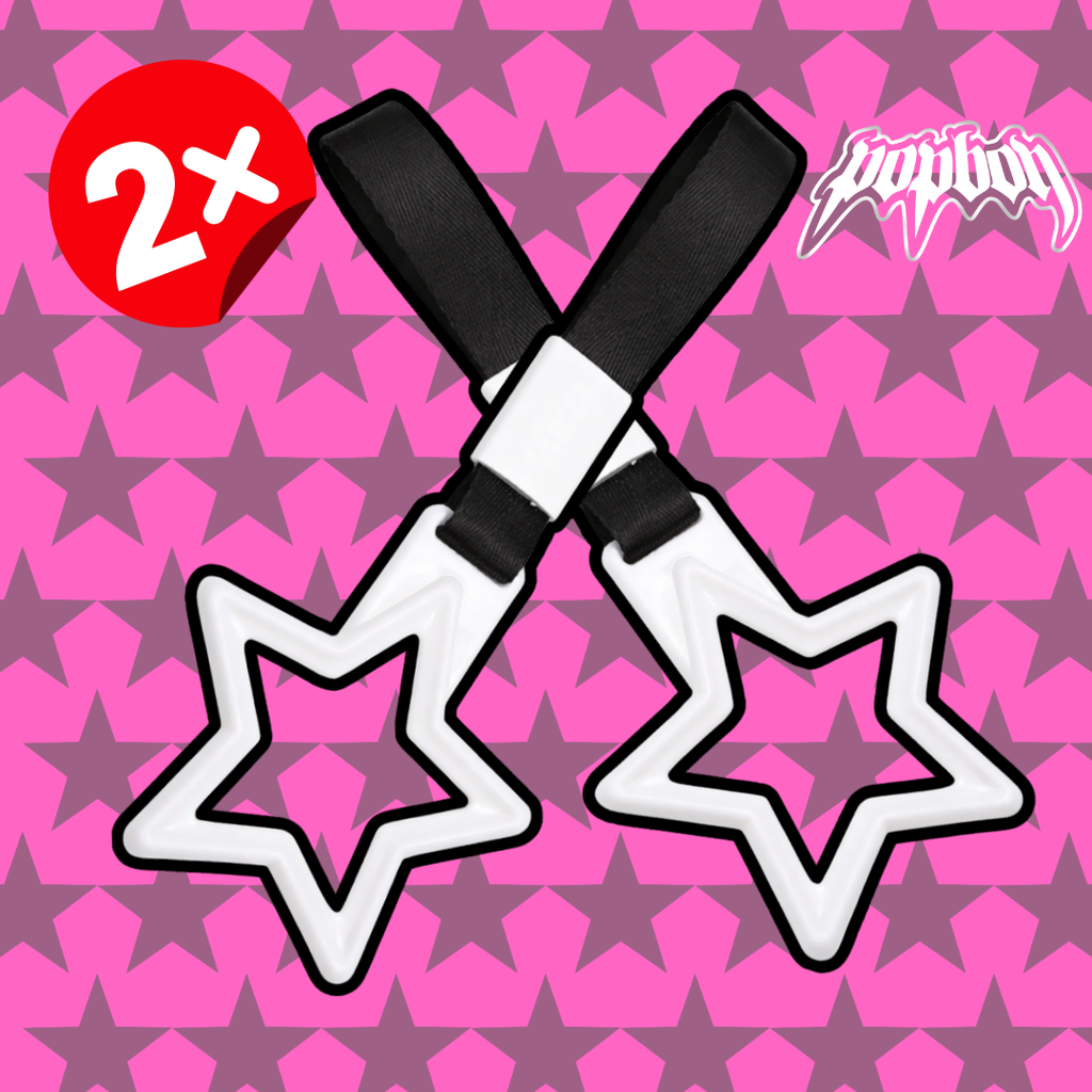 2 PCS White Star Tsurikawa W/ Glows In the Dark