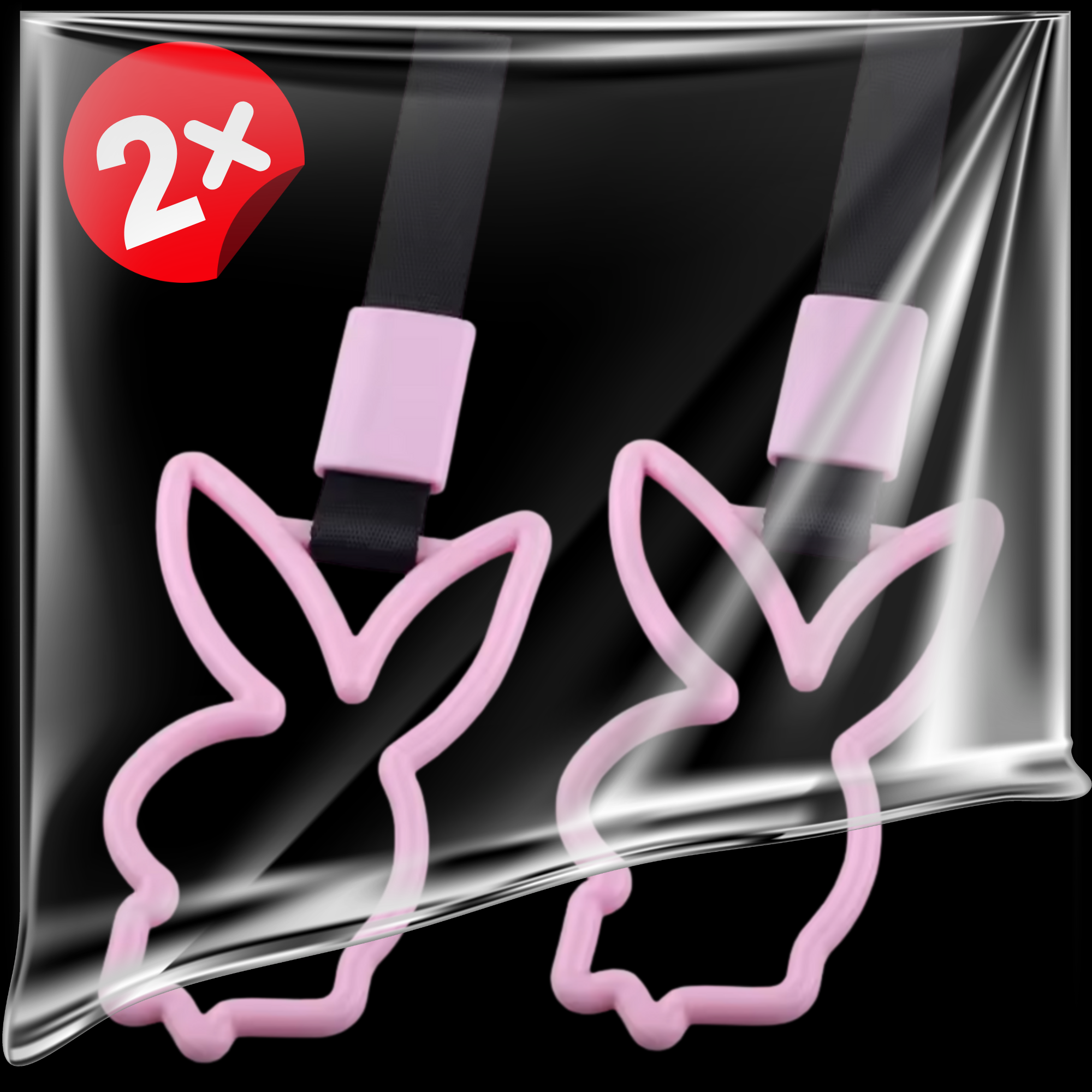 2 PCS PInk Bunny Rabbit Tsurikawa V1