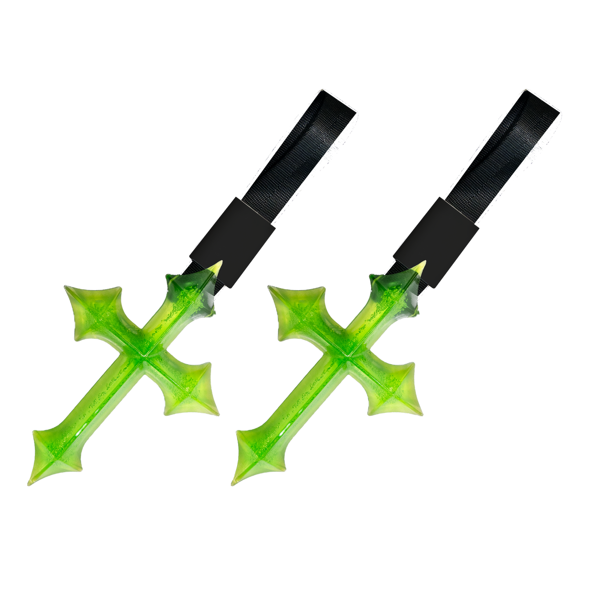 V3 Cross Tsurikawa — Lime Green Bubble — Same-Color 2 Pack