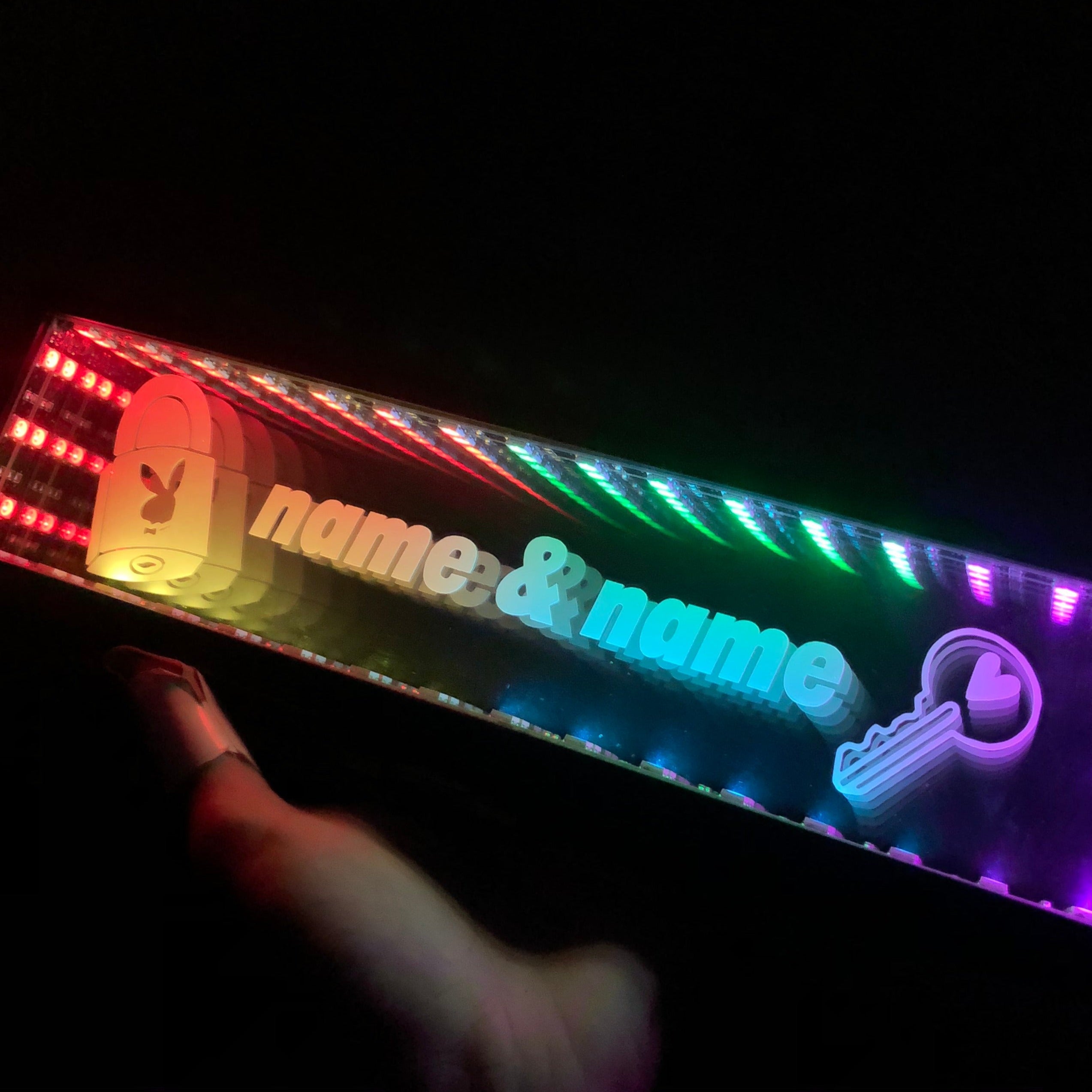 VDAY TWO NAMES RGB LED MIRROR