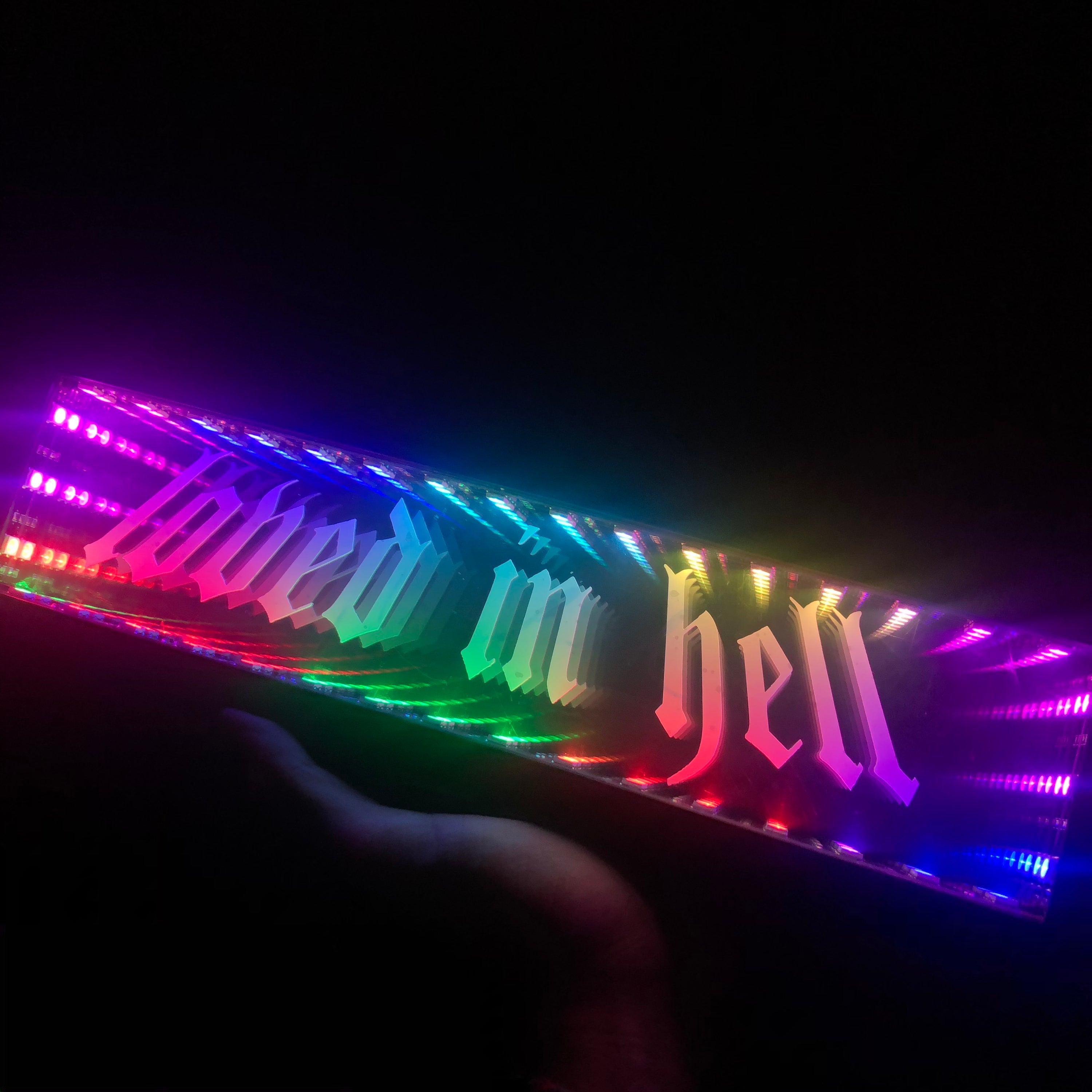 LOVED IN HELL RGB LED MIRROR